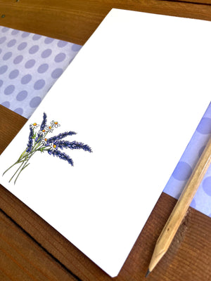 Lavender Flowers Stationery Bundle | Note Cards + Notepad
