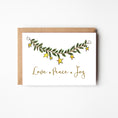 Load image into Gallery viewer, Star Garland Love Peace Joy Holiday Boxed Note Cards