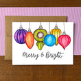 Load image into Gallery viewer, Vintage Ornaments Merry & Bright Holiday Boxed Note Cards