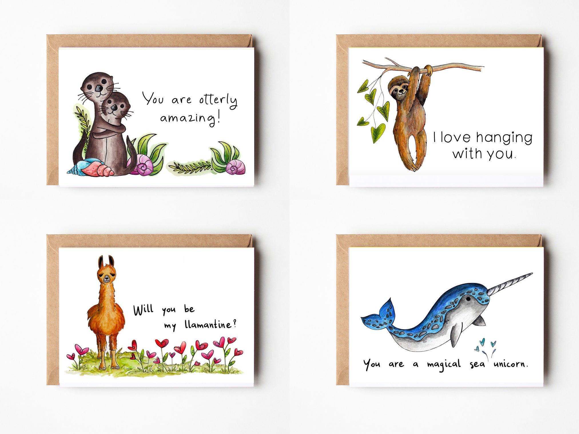 Assorted Valentine's Day Cards | Boxed Set of 8 Assorted Animal Valentines