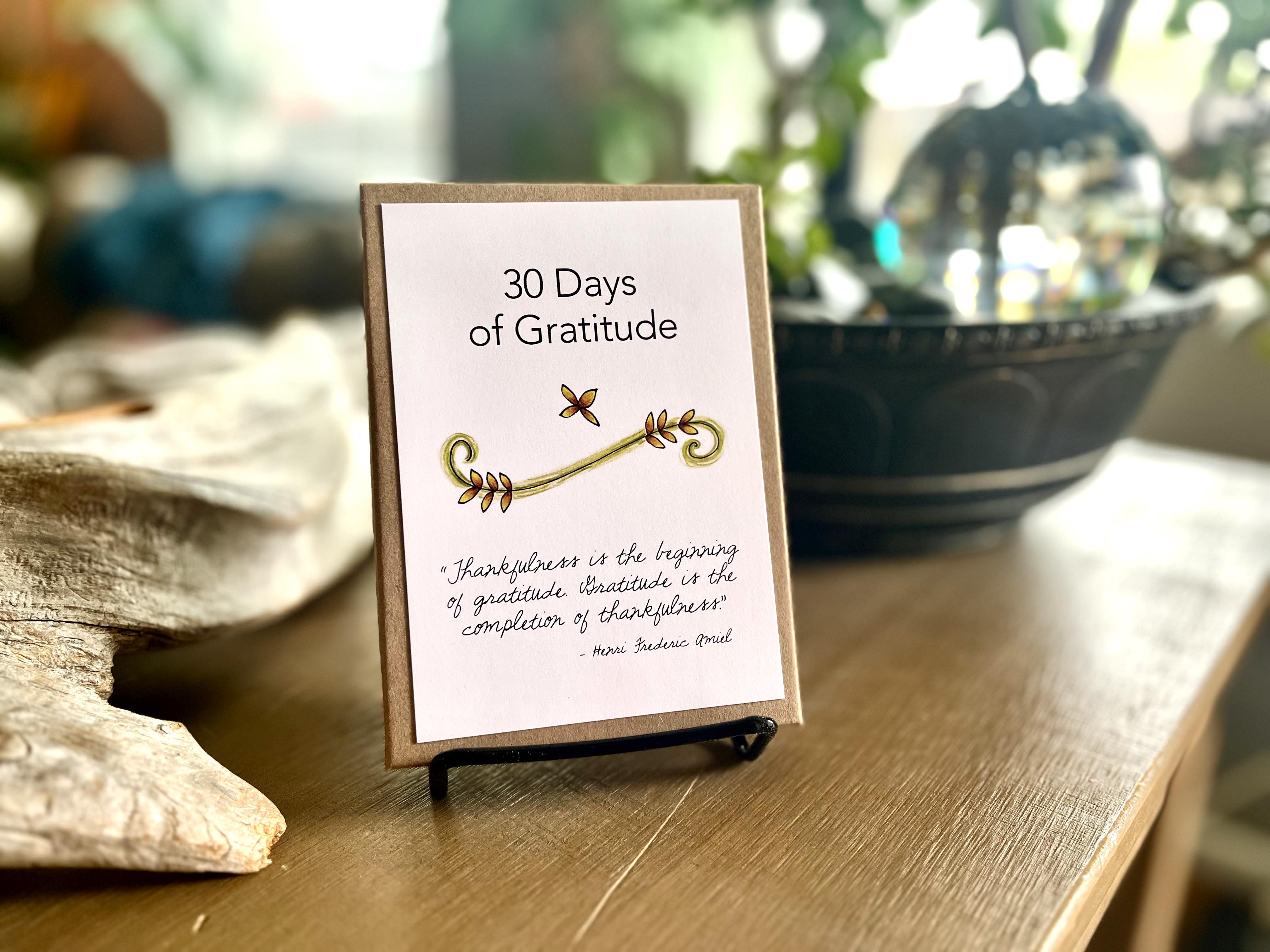 30 Days of Gratitude Boxed Card Deck with Stand