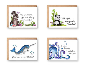 Assorted Valentine's Day Cards | Boxed Set of 8 Assorted Animal Valentines