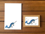 Narwhal Stationery Bundle | Note Cards + Notepad