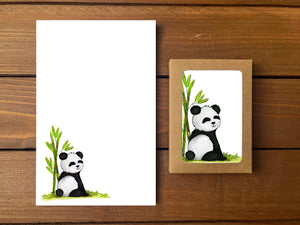 Panda Stationery Bundle | Note Cards + Notepad