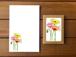Pretty Poppies Stationery Bundle | Note Cards + Notepad
