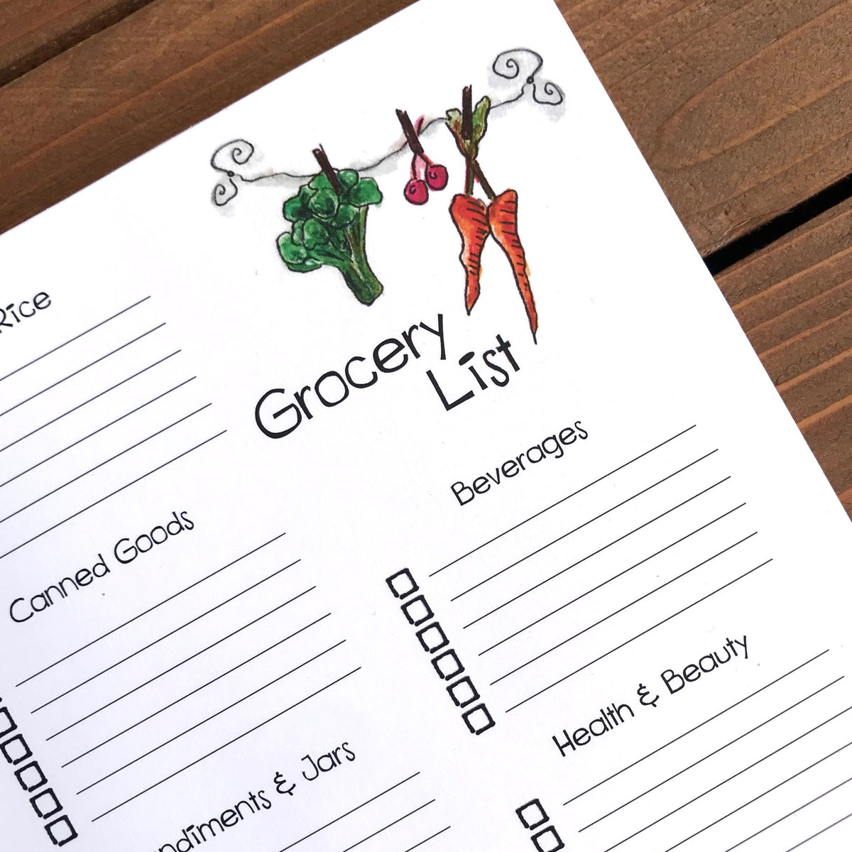 Grocery List With Store Sections Magnetic Notepad
