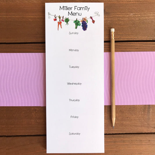 Menu Planning Personalized Magnetic Notepad