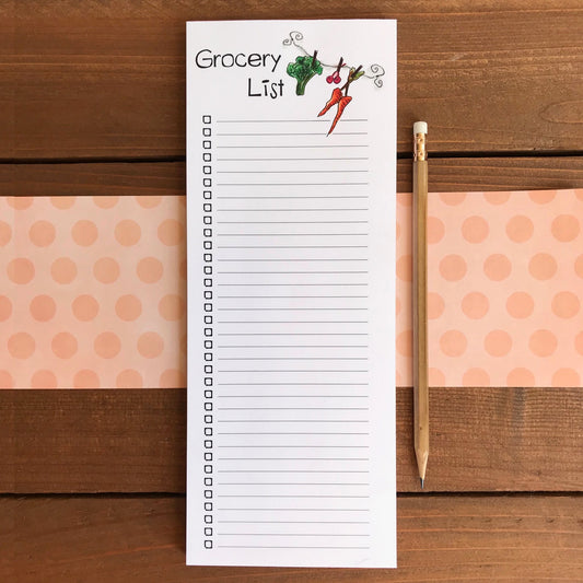 Skinny Grocery List Magnetic Notepad