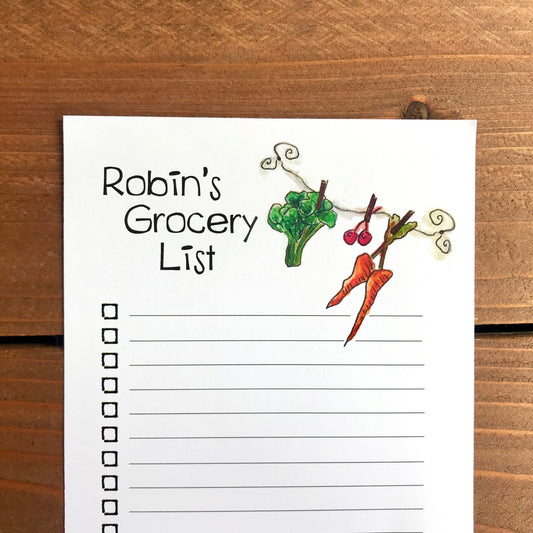 Skinny Grocery List Personalized Magnetic Notepad