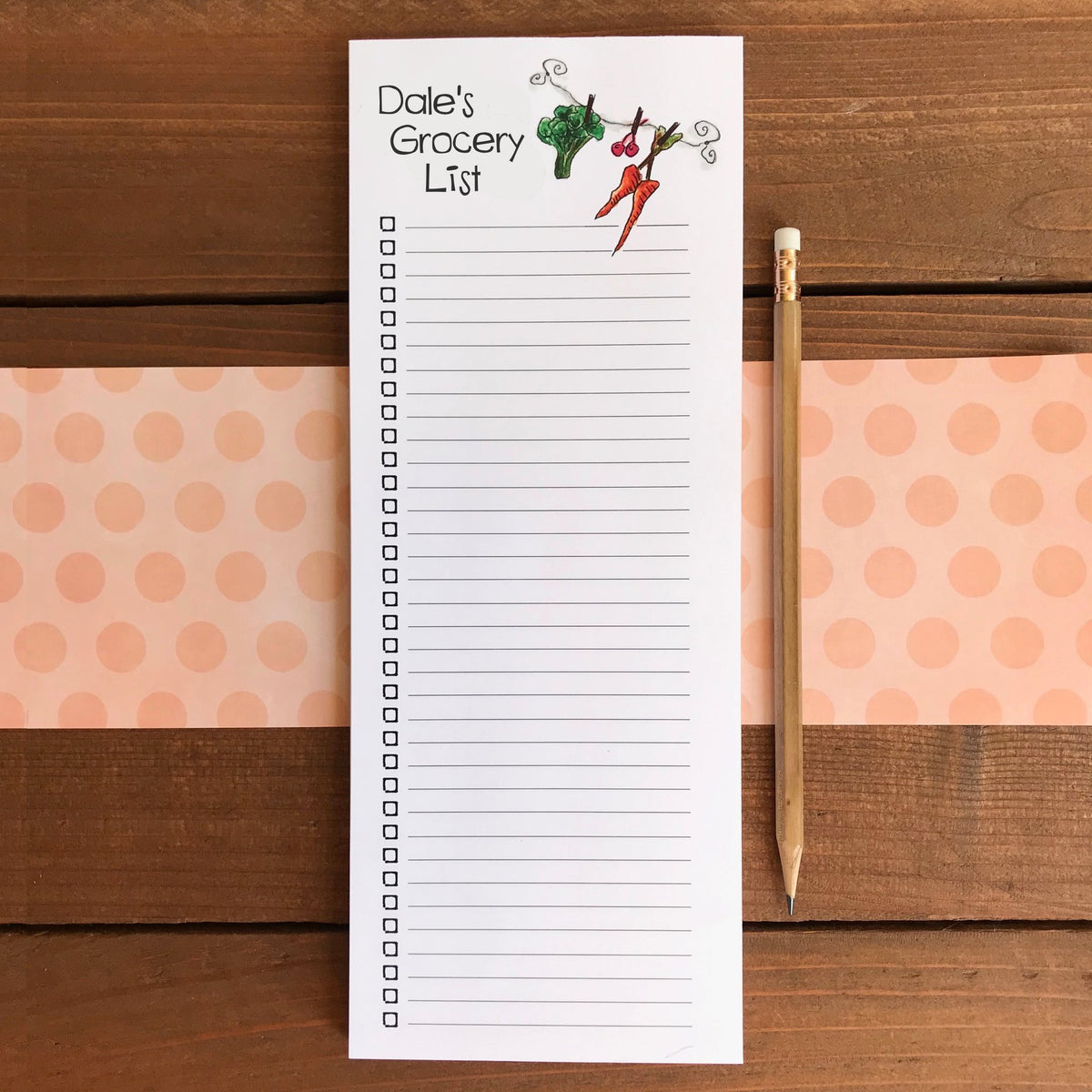 Skinny Grocery List Personalized Magnetic Notepad