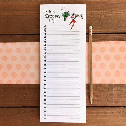 Skinny Grocery List Personalized Magnetic Notepad