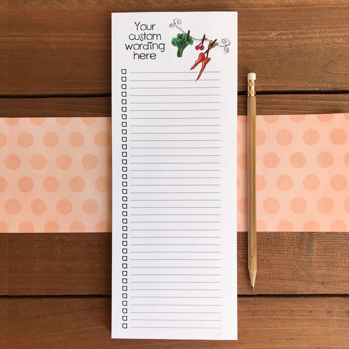 Skinny Grocery List Personalized Magnetic Notepad
