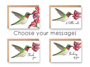 Hummingbird Notecards | Choose Your Message - Boxed Set of 8