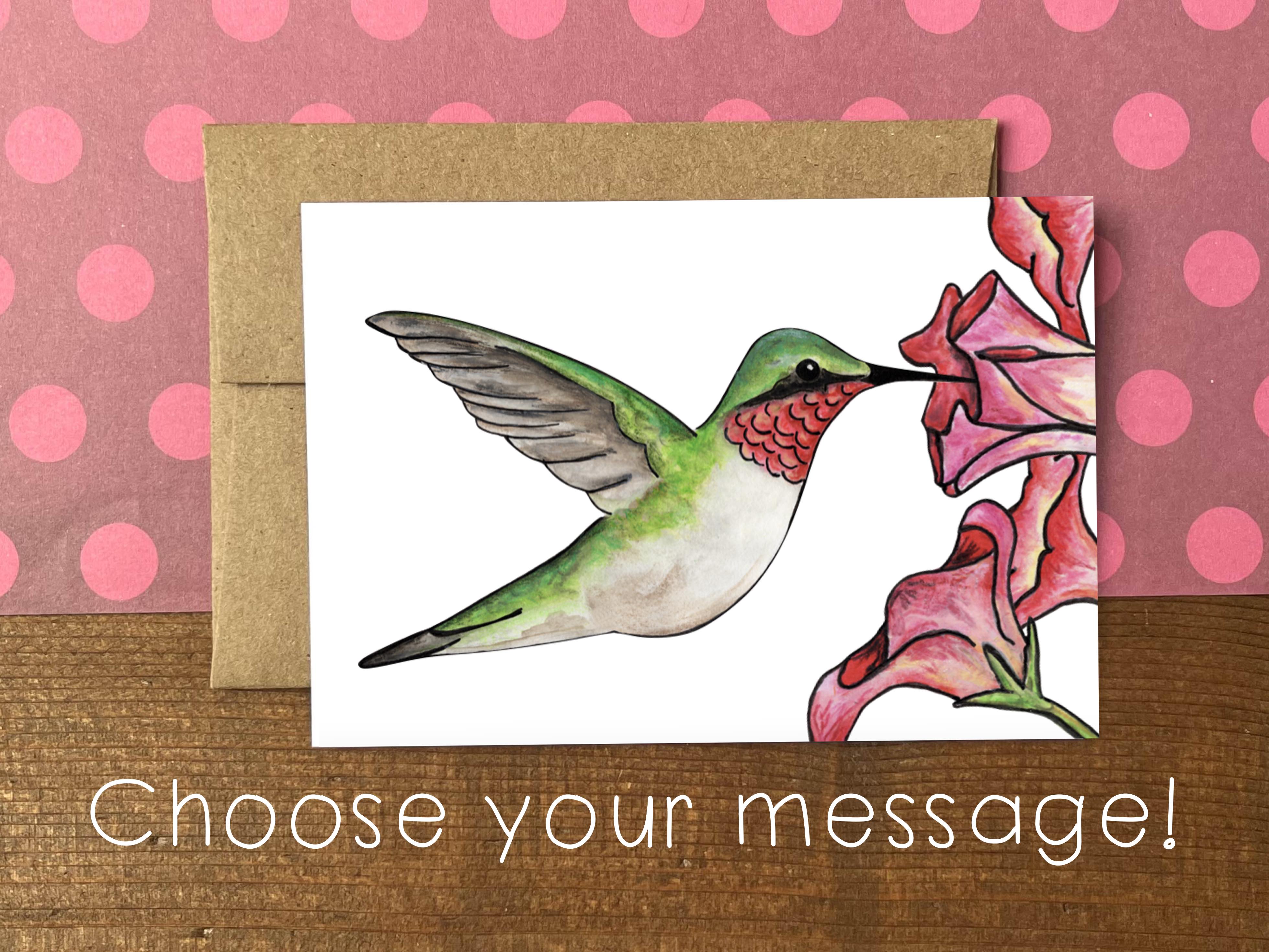 Hummingbird Notecards | Choose Your Message - Boxed Set of 8