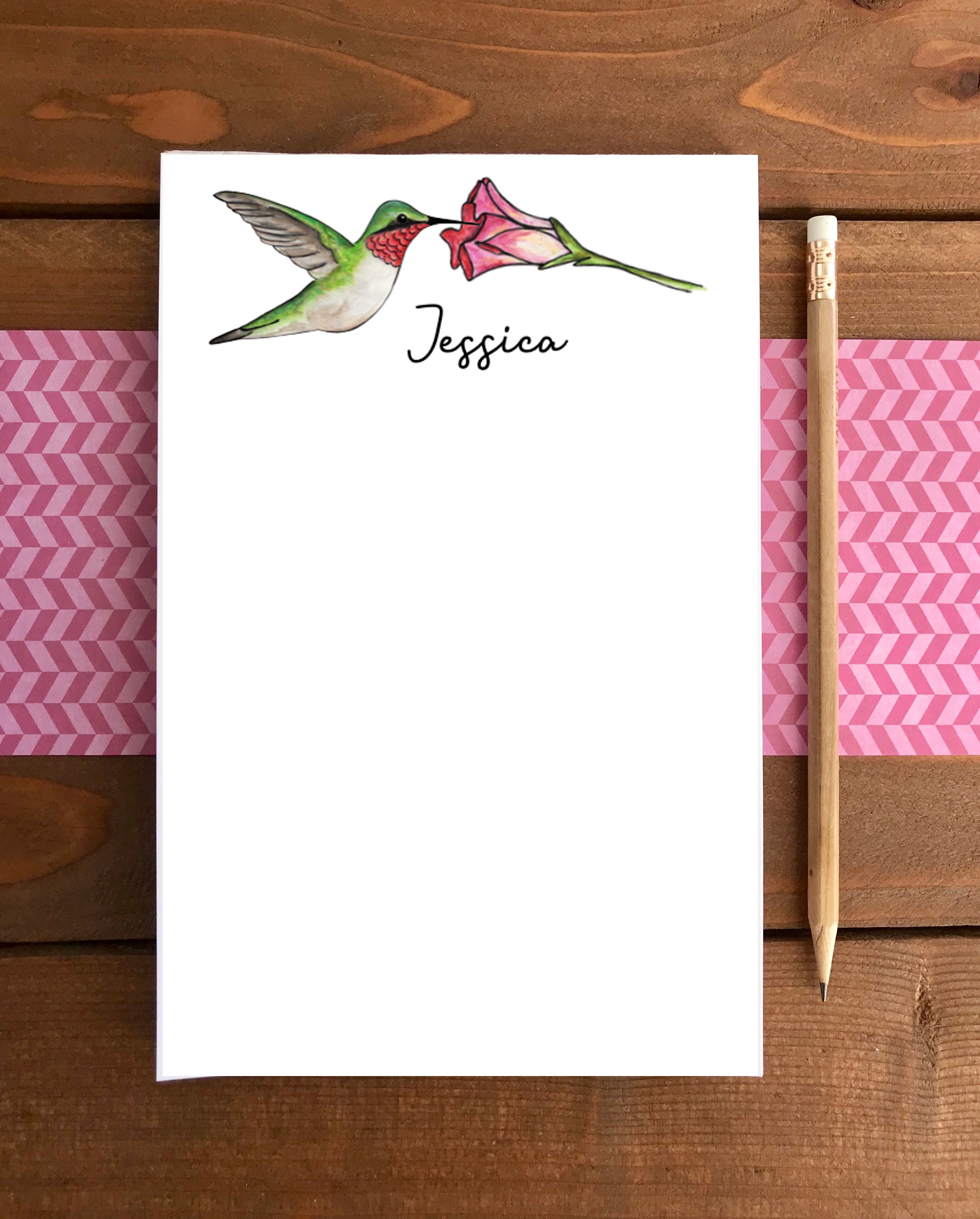 Hummingbird Notepad - Personalization Available