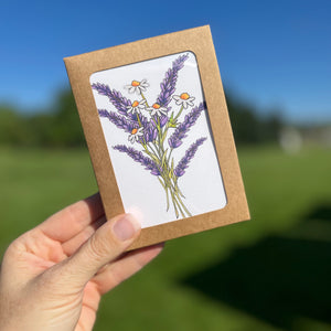 Lavender Flowers Stationery Bundle | Note Cards + Notepad