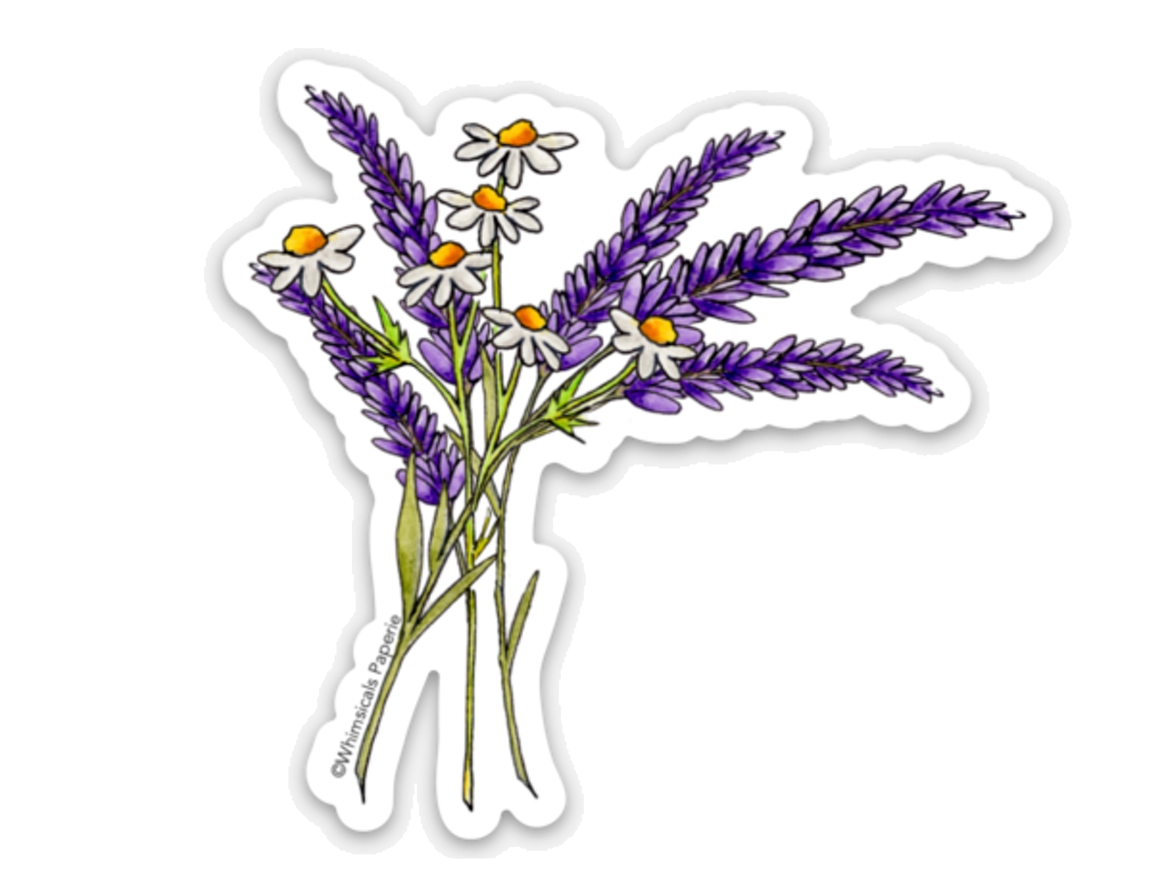 lavender flower stickers Lavender Flower Vinyl Sticker – Whimsicals Paperie