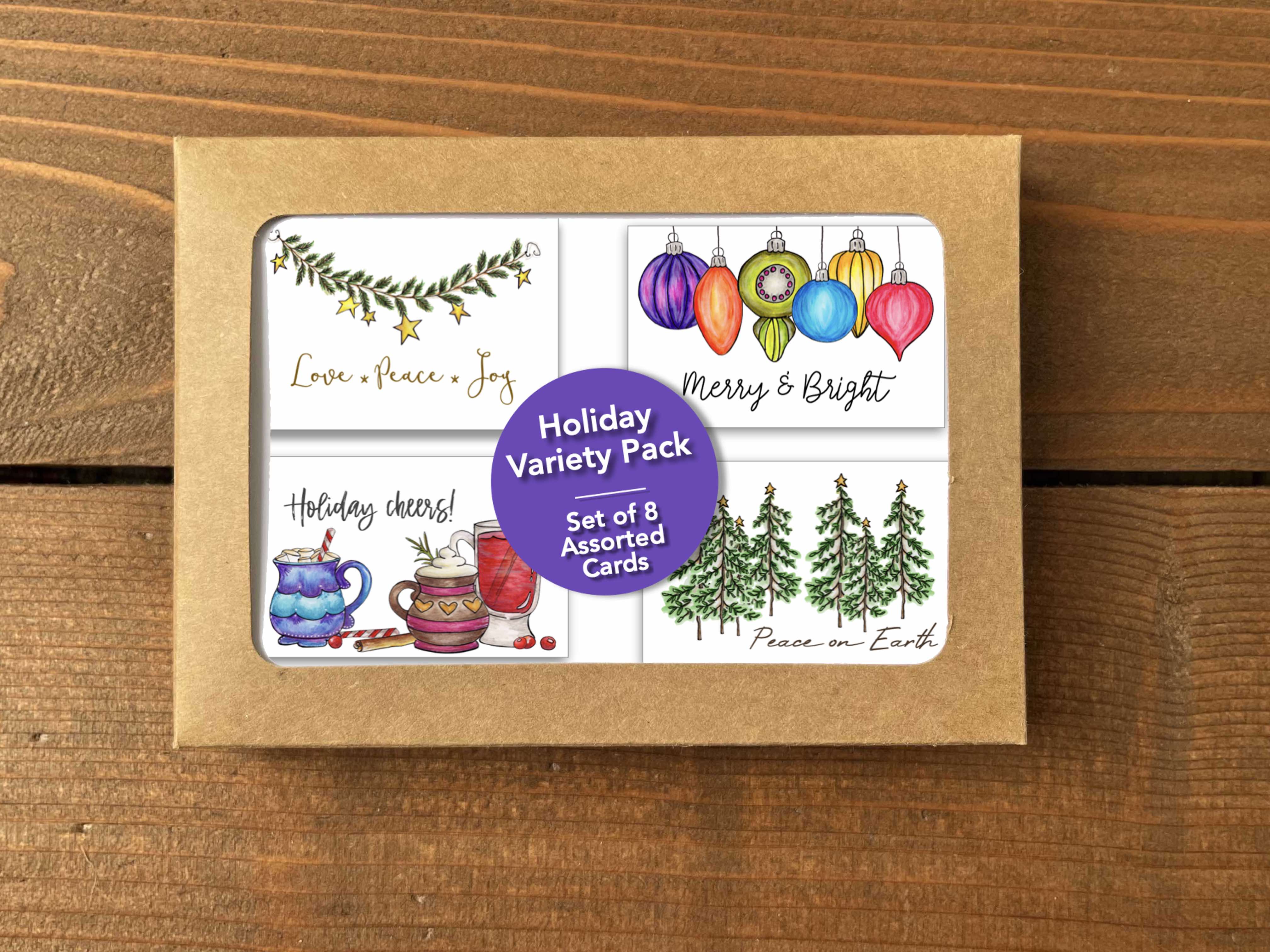 Holiday Variety Pack | Boxed Set of 8 Assorted Cards
