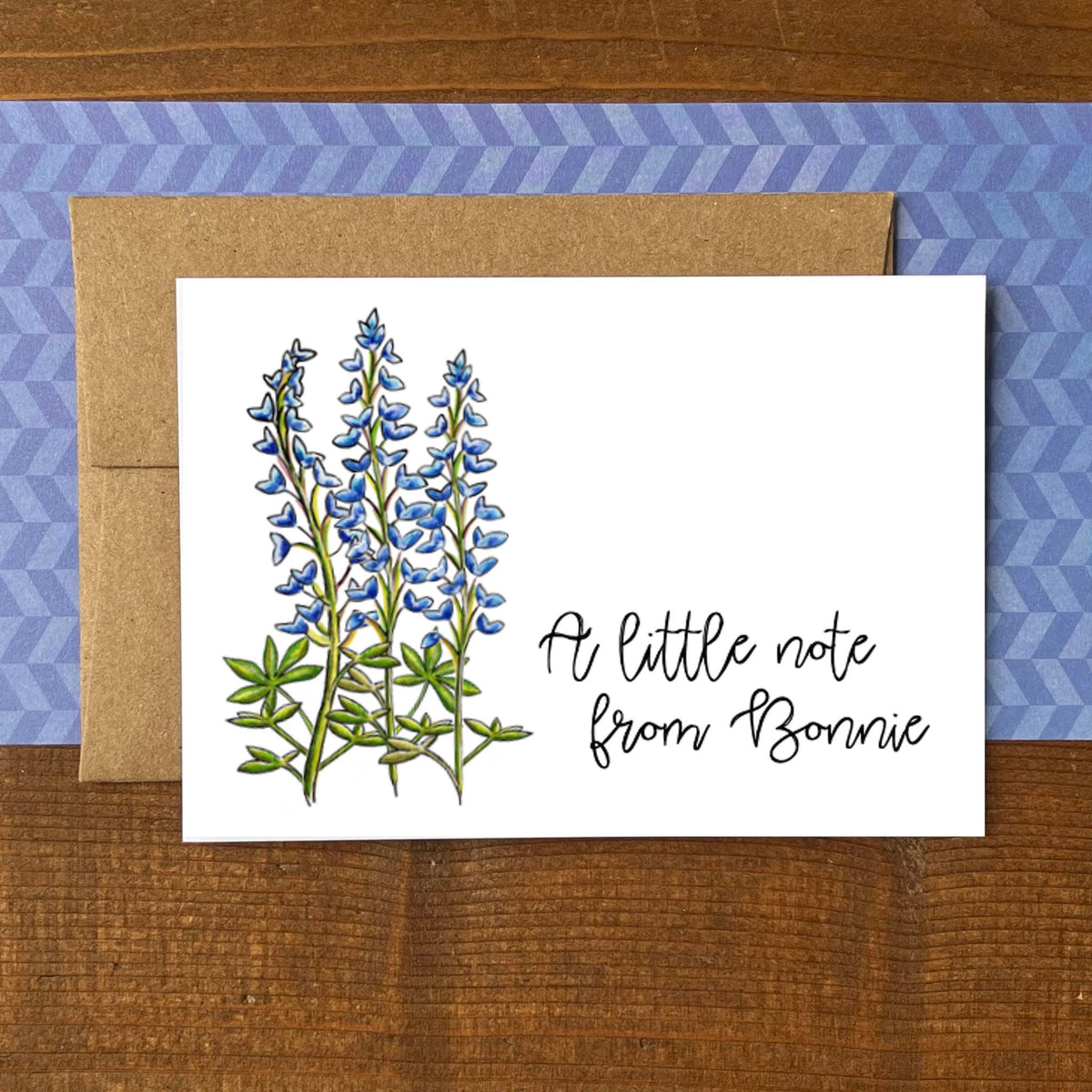 Bluebonnet Lupine Personalized Boxed Note Cards