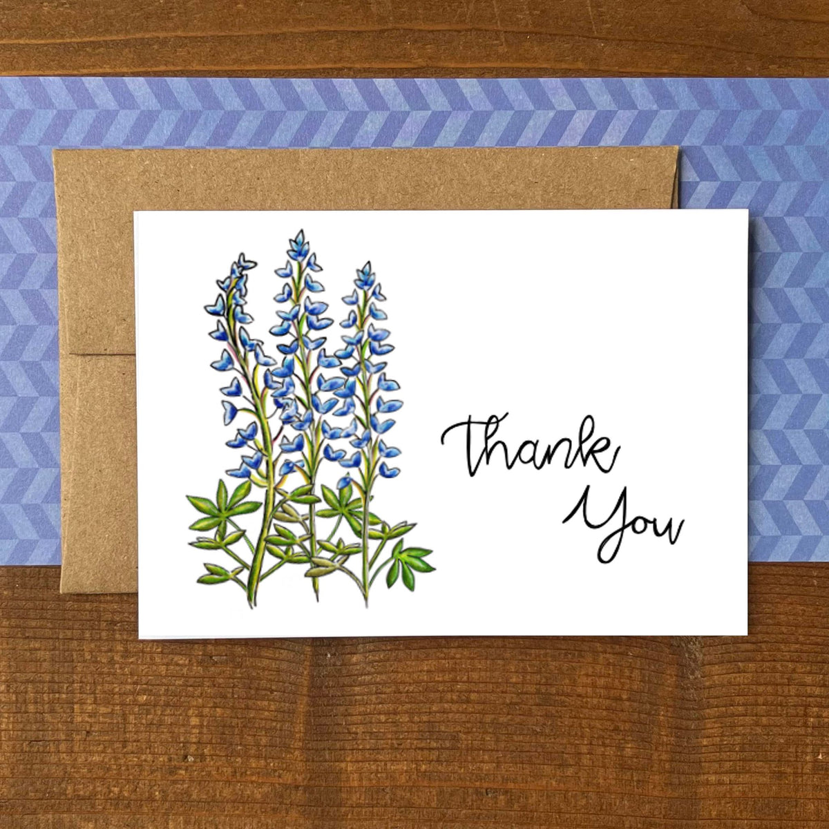 Bluebonnet Lupine Thank You Blank Boxed Note Cards