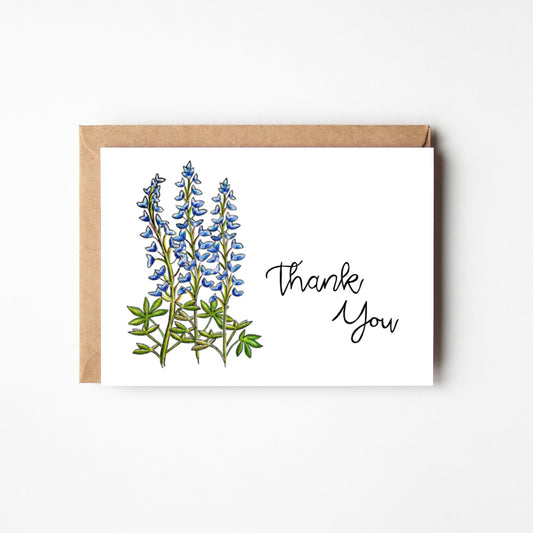 Bluebonnet Lupine Thank You Blank Boxed Note Cards