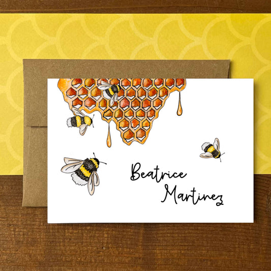Bumblebee Personalized Boxed Note Cards