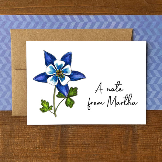 Columbine Personalized Boxed Note Cards