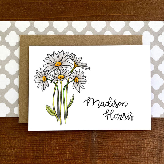 Daisies Personalized Boxed Notecards