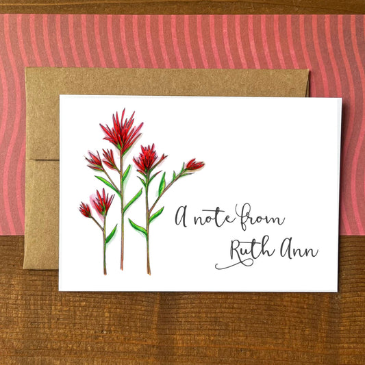 Desert Paintbrush Personalized Boxed Notecards