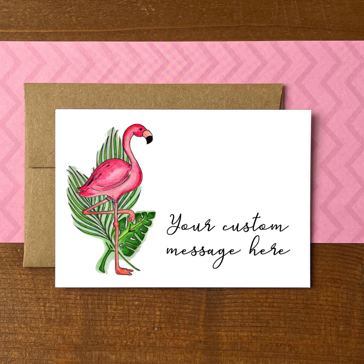 Flamingo Personalized Boxed Notecards