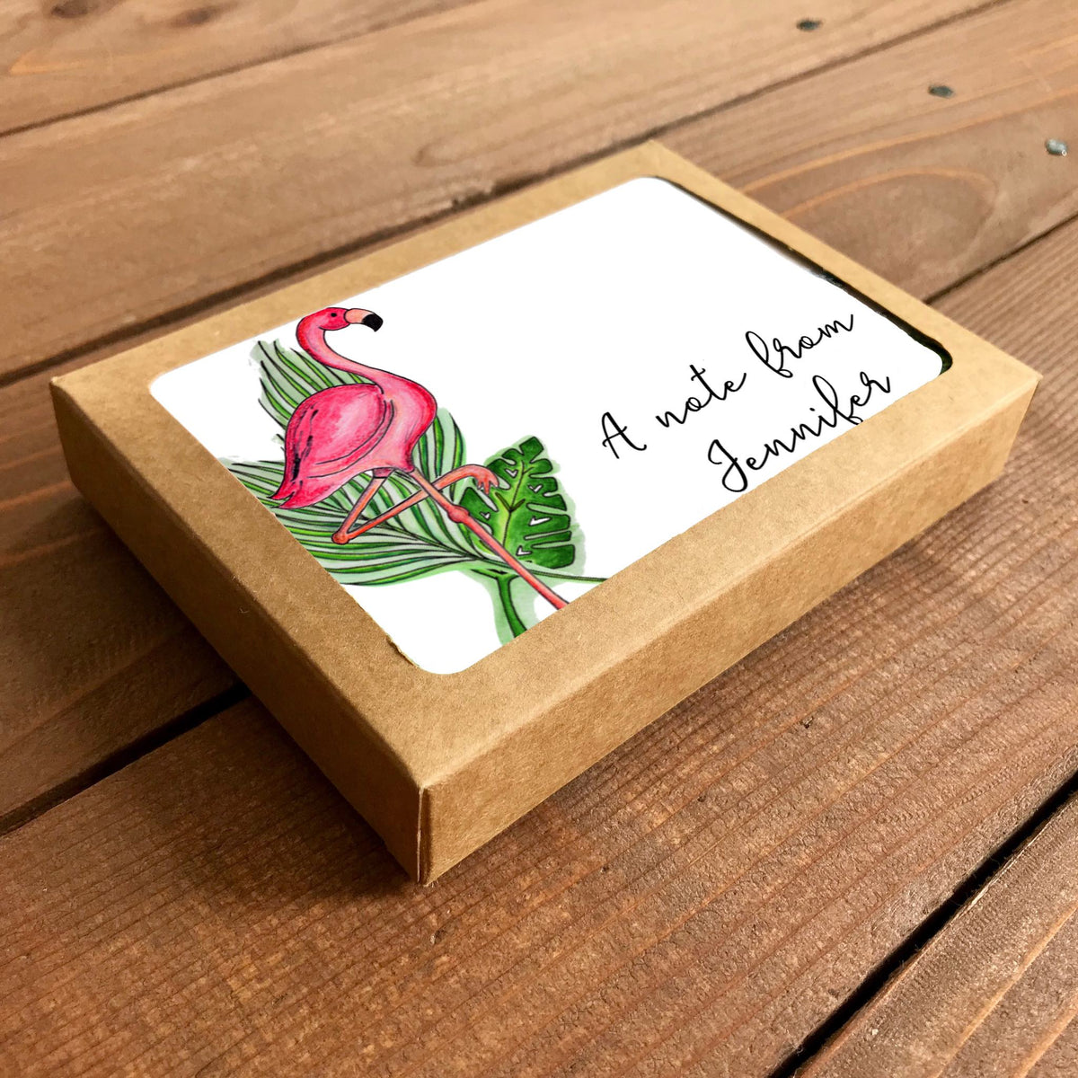 Flamingo Personalized Boxed Notecards