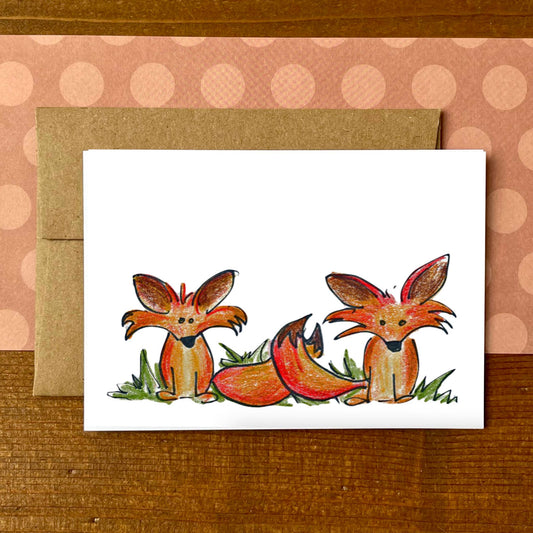 Foxes Blank Boxed Notecards