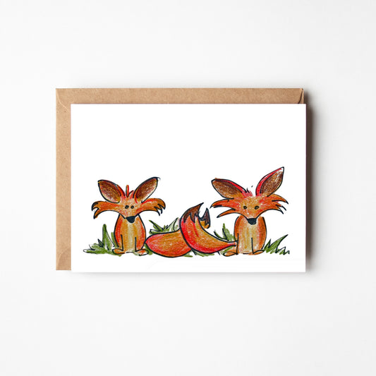 Foxes Blank Boxed Notecards