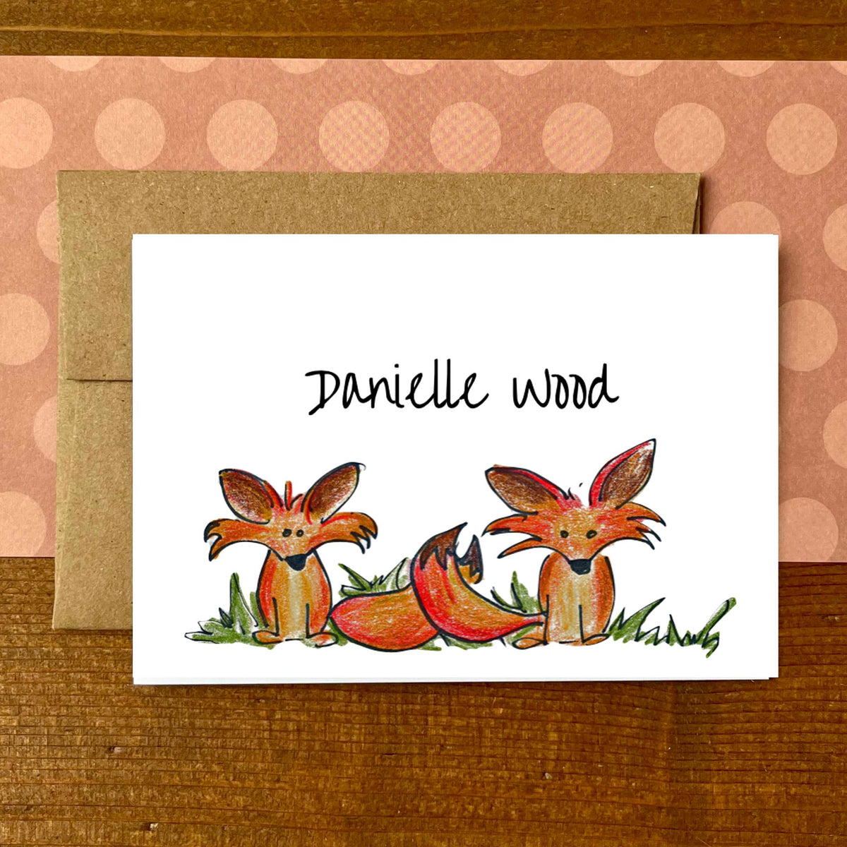 Foxes Personalized Boxed Notecards