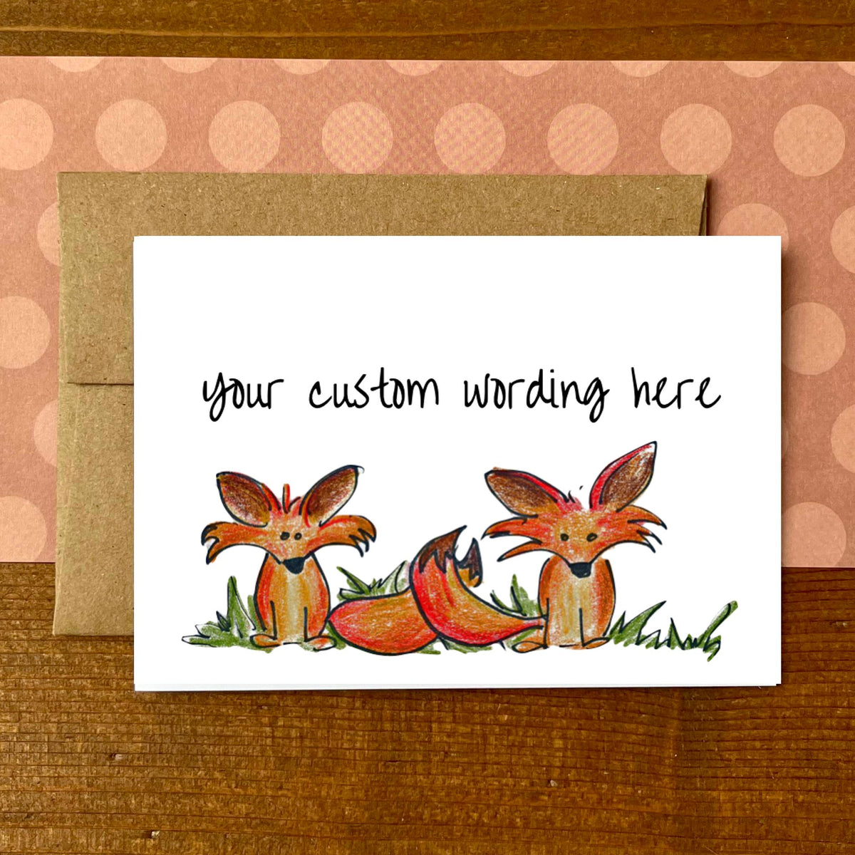 Foxes Personalized Boxed Notecards