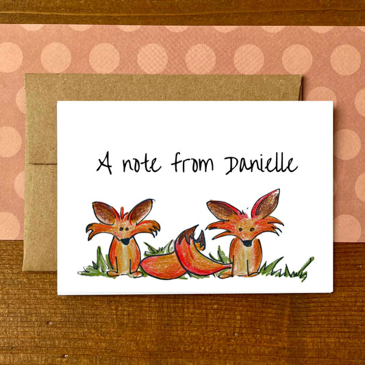 Foxes Personalized Boxed Notecards