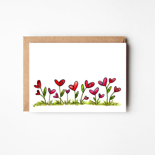 Heart Flowers Blank Boxed Note Cards