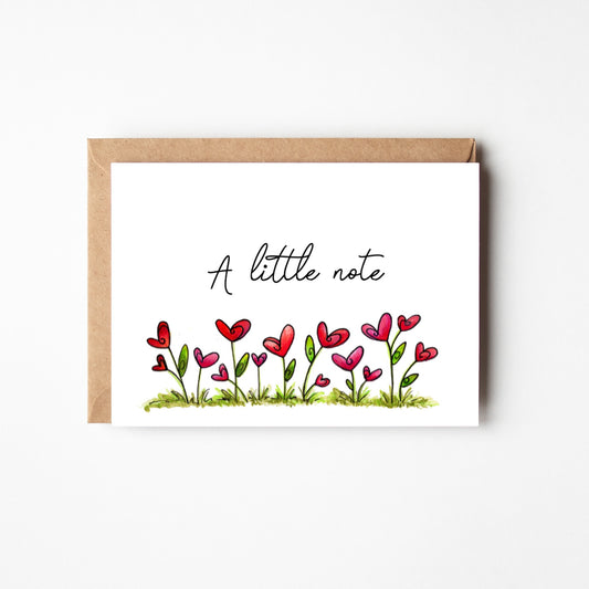 Heart Flowers Little Note Boxed Note Cards