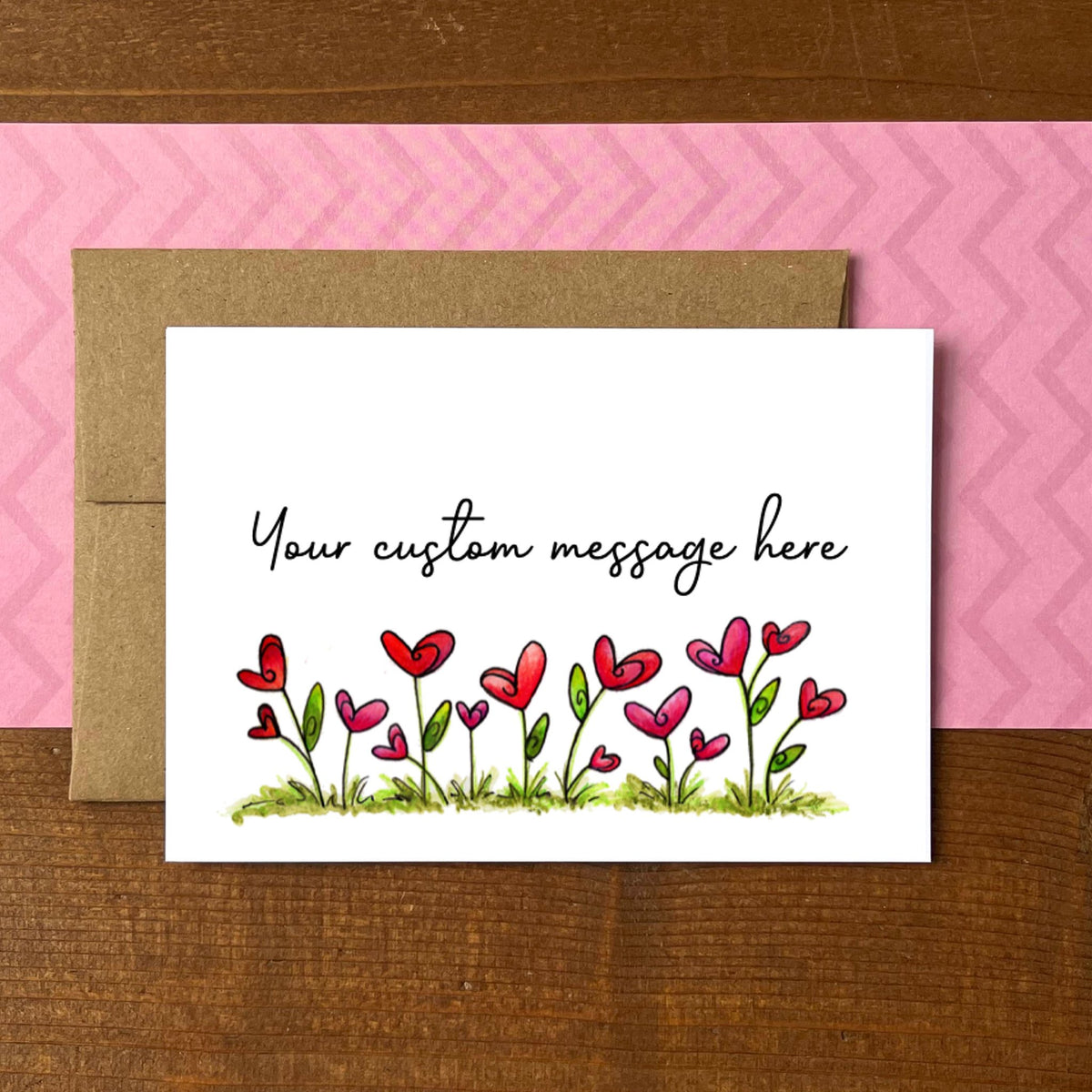 Heart Flowers Personalized Boxed Note Cards