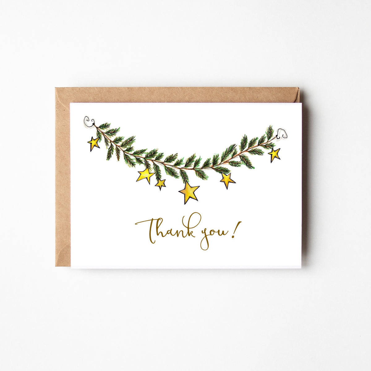 Star Garland Thank You Holiday Boxed Note Cards