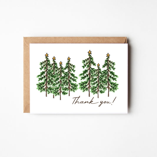 Starry Pines Thank You Holiday Boxed Note Cards