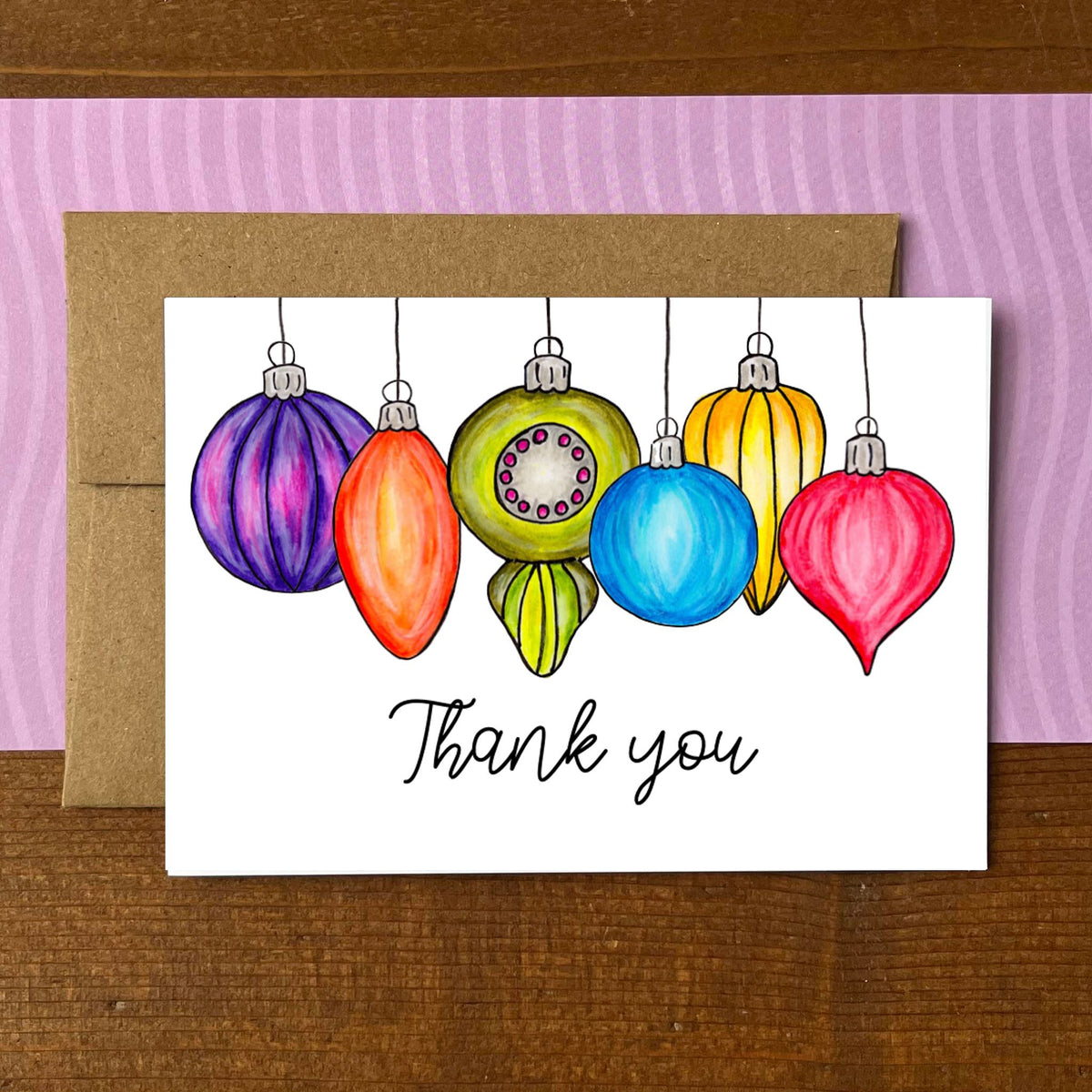 Vintage Ornaments Thank You Holiday Boxed Note Cards
