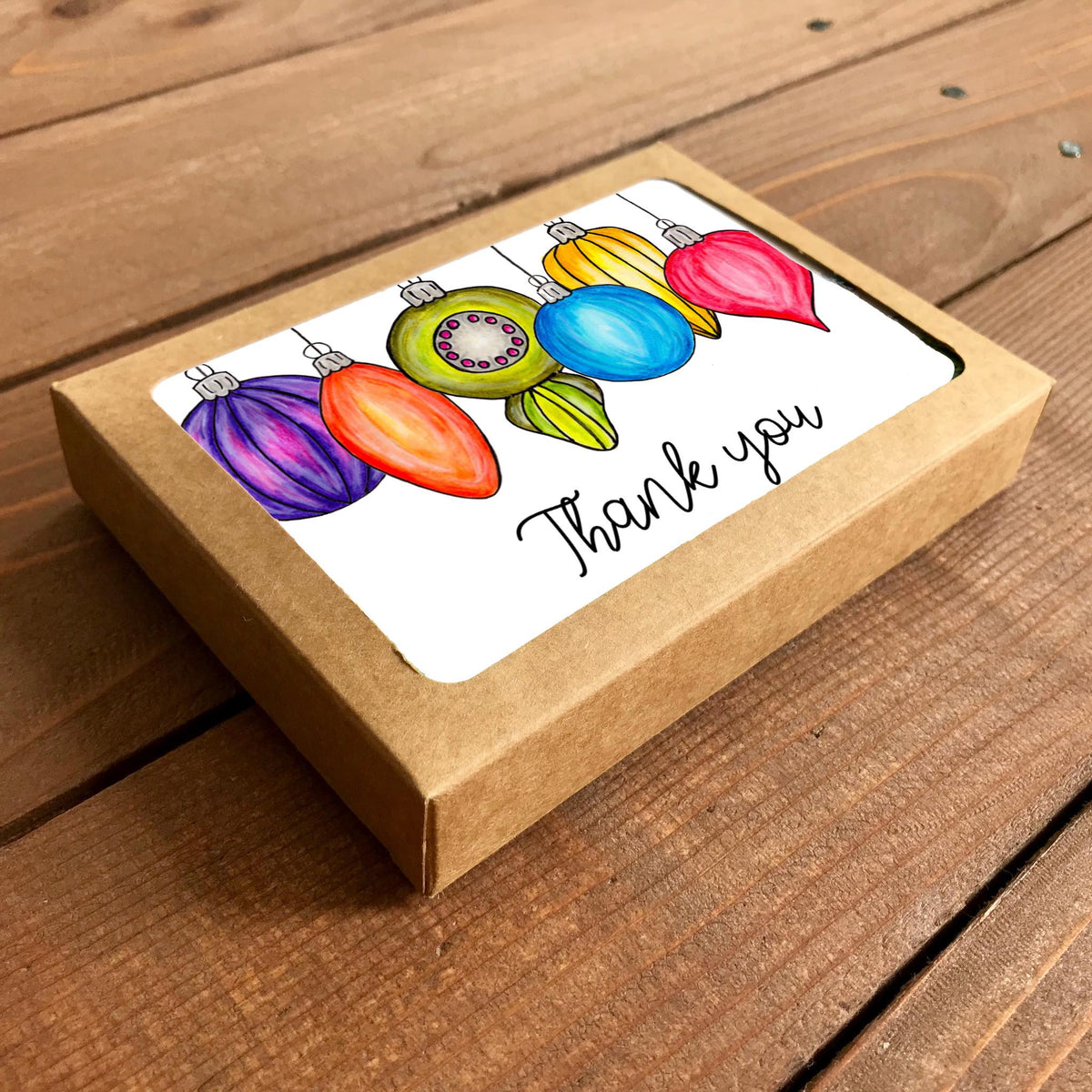 Vintage Ornaments Thank You Holiday Boxed Note Cards