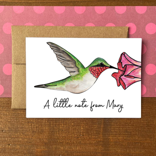 Hummingbird Personalized Boxed Note Cards
