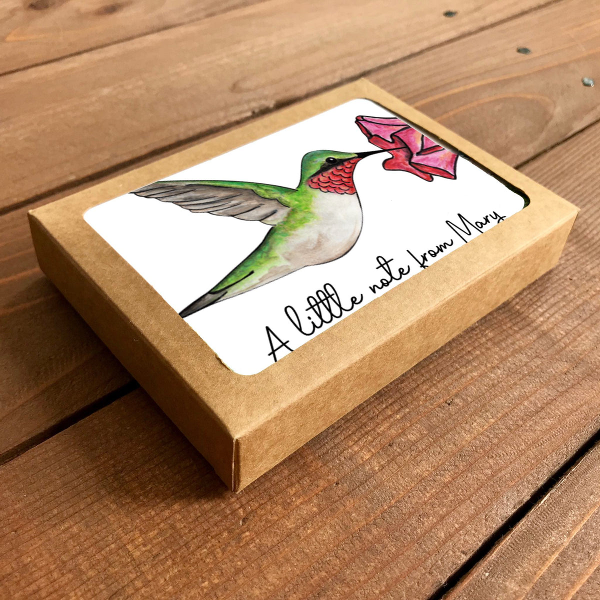 Hummingbird Personalized Boxed Note Cards