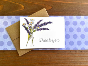 Lavender Note Cards, Choose Your Message - Boxed Set of 8