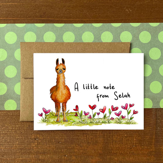 Llama Personalized Boxed Note Cards
