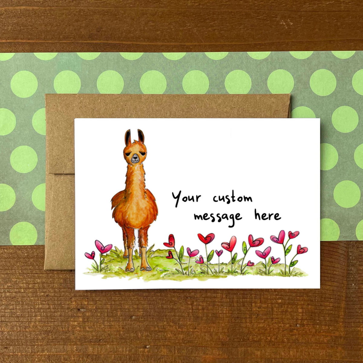 Llama Personalized Boxed Note Cards