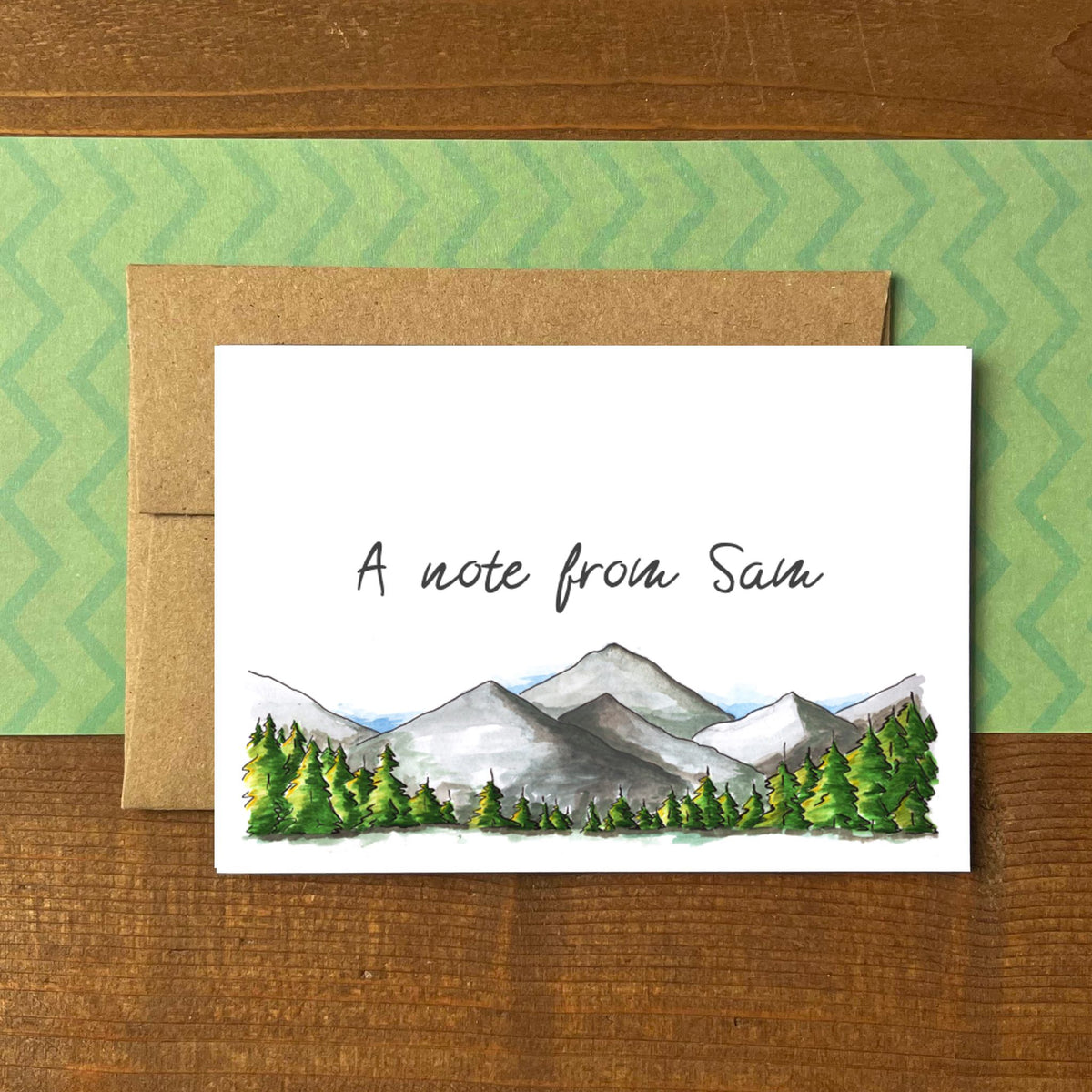 Mountain Range Personalized Boxed Note Cards