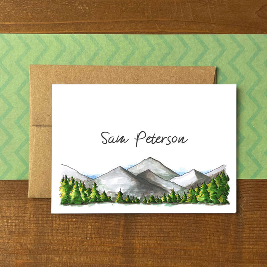 Mountain Range Personalized Boxed Note Cards